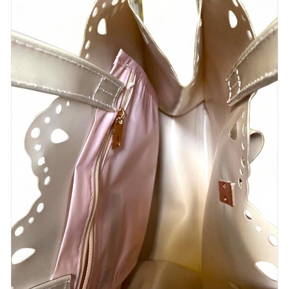 TED BAKER - BLUSH PINK/ROSE GOLD PLASTIC TOTE BAG - Picture 2 of 4